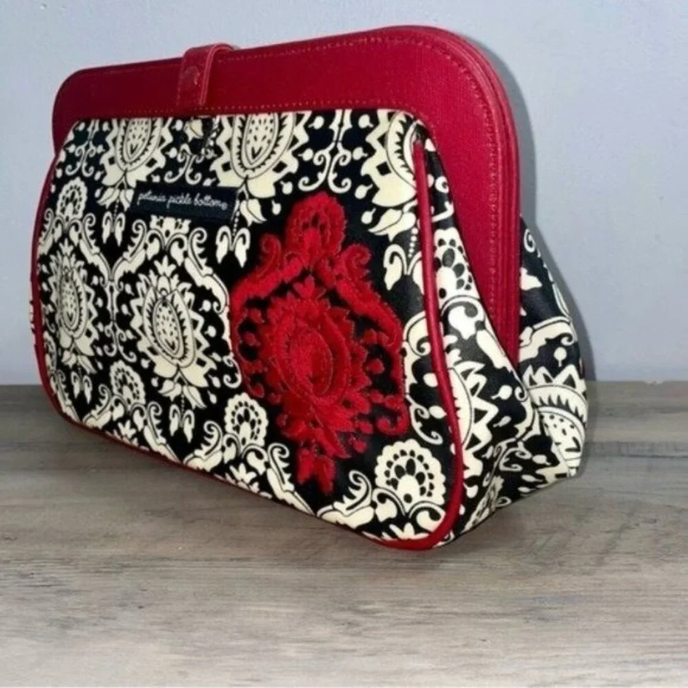 Petunia Pickle Bottom Frolicking In Fez Damask Diaper Bag Wristlet